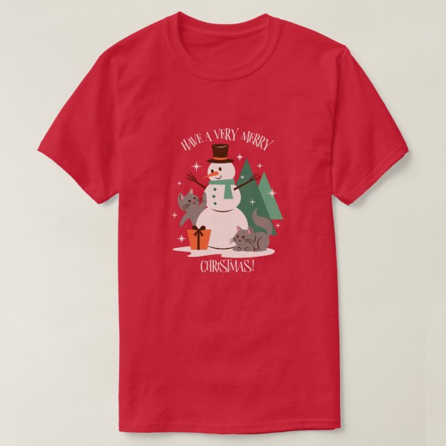 Camiseta Tenha um Snowman de Natal muito feliz (Frente do Design)