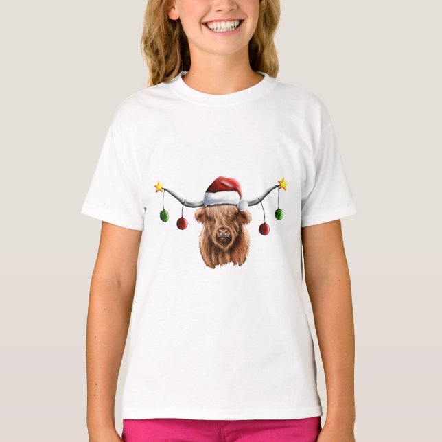 Camiseta Tenha uma Feliz de Natal Hielan Coo (Frente)