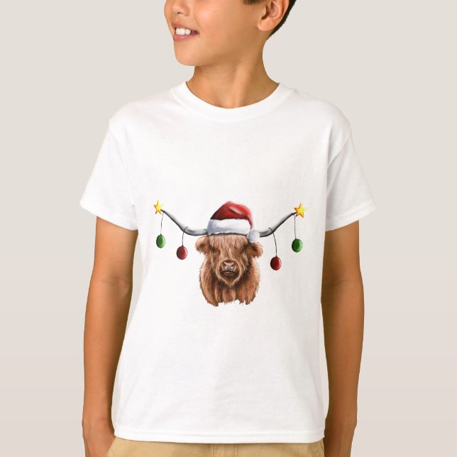 Camiseta Tenha uma Feliz de Natal Hielan Coo (Frente)