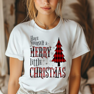 Camiseta Tenha Uma Feliz De Uma Árvore De Xadrez De Natal