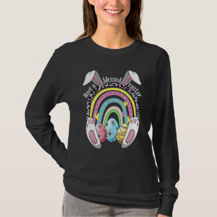Camiseta Tenha Uma Páscoa Bela, Rainbow Cute Bunny Ovos Eas