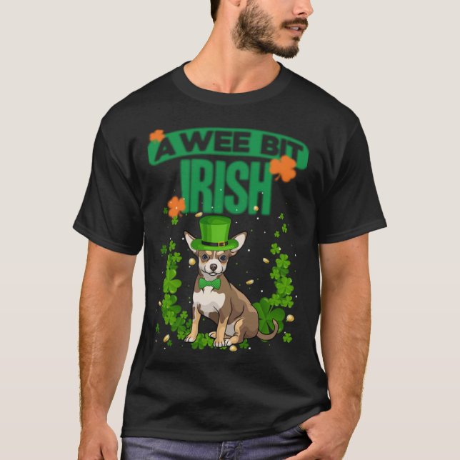 Camiseta Tenha uma Rua de sorte Patrick Day Cute Chihuahu (Frente)