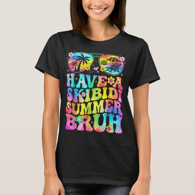 Camiseta Tenham Escolas Engraçadas De Bruh No Verão Da Skib (Frente)