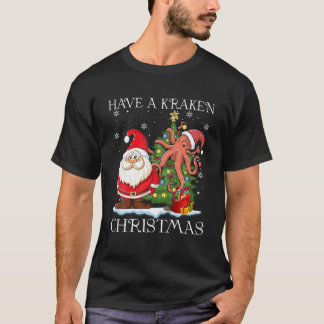 Camiseta Tenham Um Octopus De Natal Cracado Na Árvore De Xm