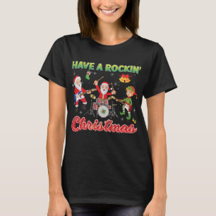 Camiseta Tenham Um Roche De Banda Elf Rock Com Papais noeis