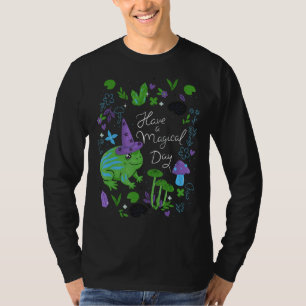 Camiseta Tenham Uma Arte Animal De Sapo Esotérica Cuta E Ma