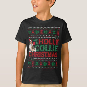 Camiseta Tenham Uma Holly Collie Christmas Collie Dog Ugly 