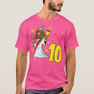 Camiseta Tenho 10 anos com Jesus aniversário de criança de