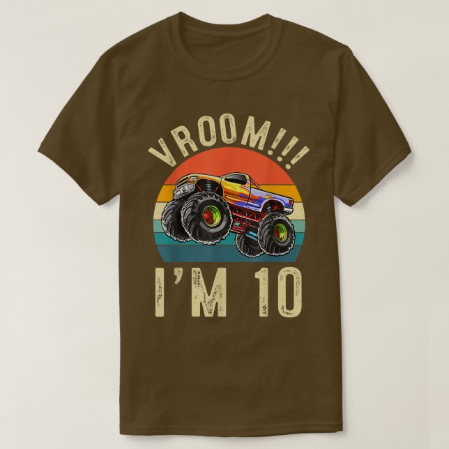 Camiseta Tenho 10 anos Vroom 10th Festa de aniversário Cami (Frente do Design)