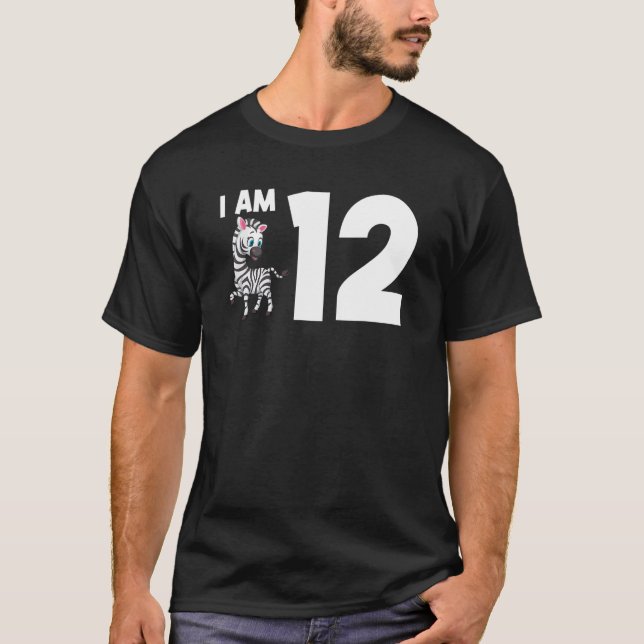 Camiseta Tenho 12 Zebra De 12 Anos (Frente)