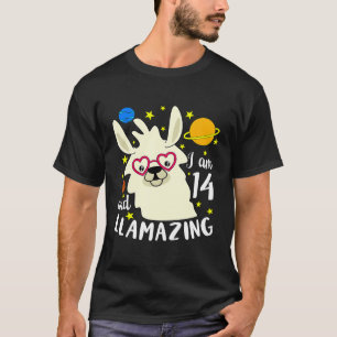 Camiseta Tenho 14 Anos E Llamparelha Llama 14 Birthd
