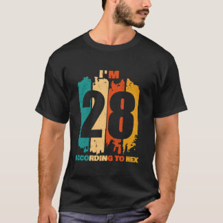 Camiseta Tenho 28 anos de acordo com o professor de matemát