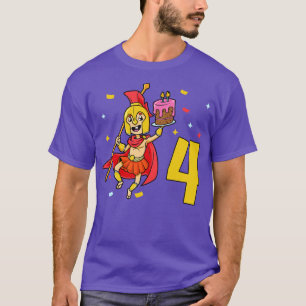Camiseta Tenho 4 anos com aniversário de criança de Spartan