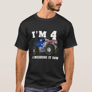 Camiseta Tenho 4 anos e agora monstro do caminhão 4... aniv