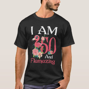 Camiseta Tenho 50 anos e Flamingo 50º Presente de Anivers