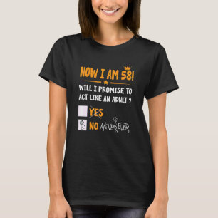 Camiseta Tenho 58 Anos 58 Adultos Homens e W