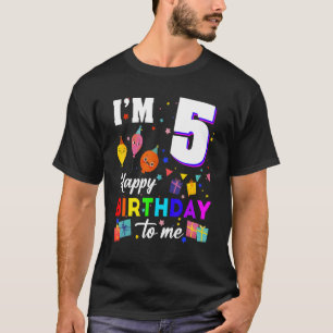 Camiseta Tenho 5 anos Feliz Aniversário para Mim 5 Aniversá