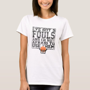 Camiseta Tenho 5 Fouls Engraçadas jogador de basquete sarcá