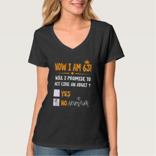 Camiseta Tenho 63 Anos 63 Adultos Homens e W