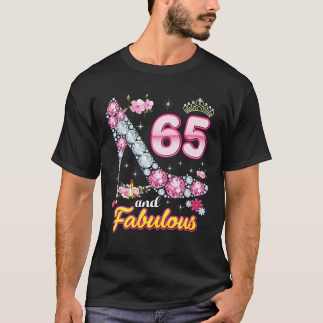 Camiseta Tenho 65 anos e um feliz aniversário de 65 anos (Frente)