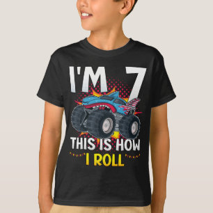 Camiseta Tenho 7 anos, é assim que eu faço o Monster Truck
