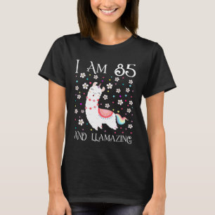 Camiseta Tenho 85 anos, Llamparelhando Fofo Llama 85º anive
