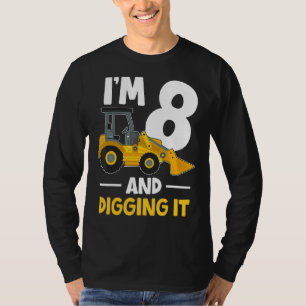 Camiseta Tenho 8 anos e escavo-o com 8 anos, oitavo anivers