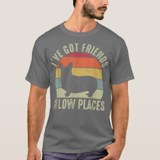 Camiseta Tenho amigos em baixo lugar Corgi Funny Youth Gir