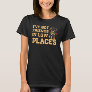 Camiseta Tenho amigos em salsicha Dachshund em lugares baix