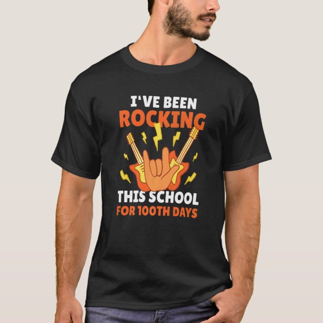 Camiseta Tenho andado a Rocking this School há 100 dias par (Frente)