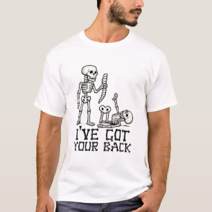 Camiseta Tenho As Suas Costas Esqueletos Espinha Humor Hall
