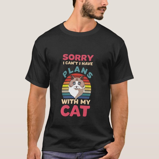 Camiseta Tenho Meus Planos Com Meu Gato De Ragdolas (Frente)