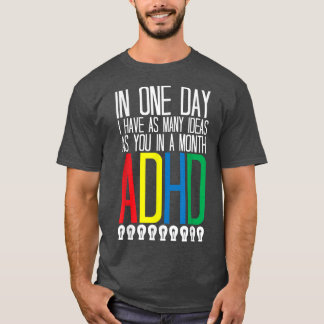 Camiseta Tenho muitas ideias de consciência ADHD763