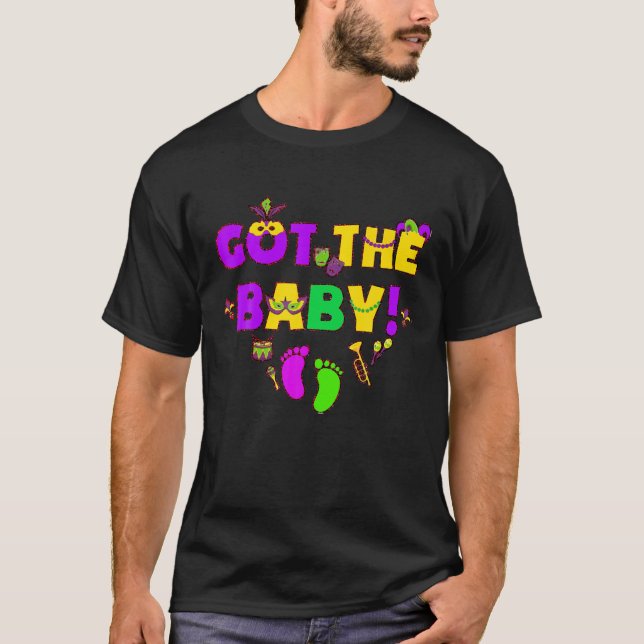 Camiseta Tenho O Anúncio De Gravidez Do Baby Mardi Gras. (Frente)