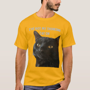 Camiseta Tenho o meu Gato Pensador na Engraçada Citação do 