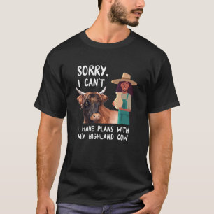 Camiseta Tenho Planos Com Meu Fazendeiro Escocês de Vaca da