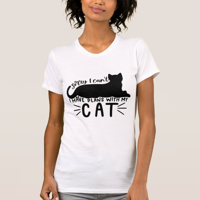Camiseta Tenho planos com meu gato (Frente)