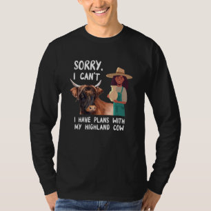 Camiseta Tenho Planos Com O Meu Agricultor Escocês De Vaca