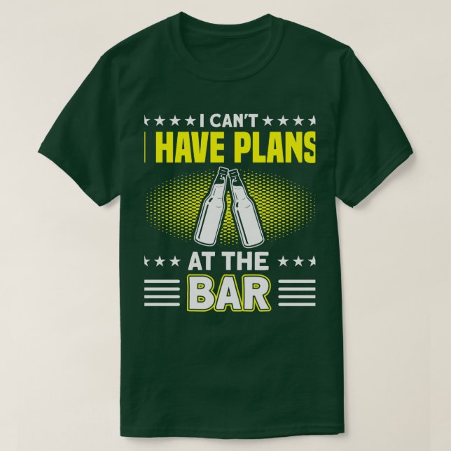 Camiseta Tenho Planos No Barman Do Bar Barman. (Frente do Design)