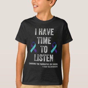 Camiseta Tenho Tempo Para Ouvir O Suicídio Mental Da Saúde