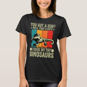Camiseta Tenho um cachorro bem que é bonito eu levanto dino