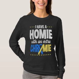 Camiseta Tenho um parceiro com um cromossomo extra t21 sínd