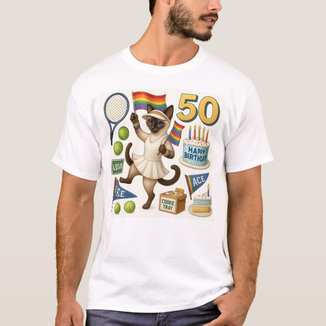 Camiseta Tênis 50º aniversário para os amantes de gatos (Frente)