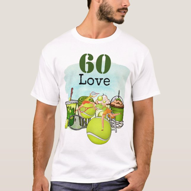 Camiseta Tênis 60º Aniversário do tênis número amor (Frente)