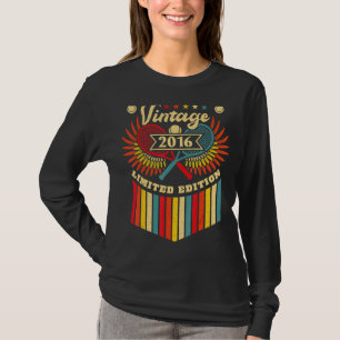 Camiseta Tênis 6 de Birthday Boys Girls Vintage 2016 Tênis