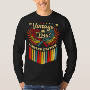 Camiseta Tênis 76º aniversário Homens Mulheres Vintage 1946