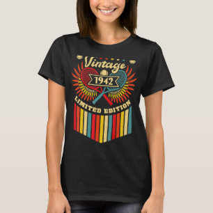 Camiseta Tênis 80 de Aniversário Homens Vintage 1942 Tênis