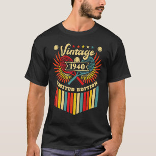 Camiseta Tênis 82º Aniversário Mulheres Vintage 1940 Tênis