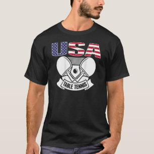Camiseta Tênis América Mesa EUA Sinalizador Suporte Ping Po