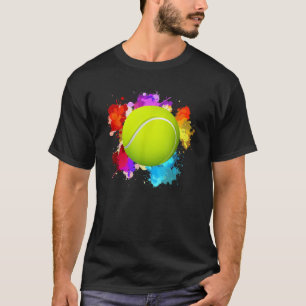 Camiseta Tênis Balls Racket Sport Watercolor Adolescente